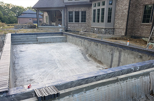 Concrete Pool Process Coping Installation
