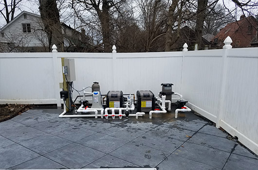 Concrete Pool Process Pool Equipment Setup