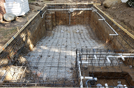Concrete Pool Process Tie Steel & Plumb