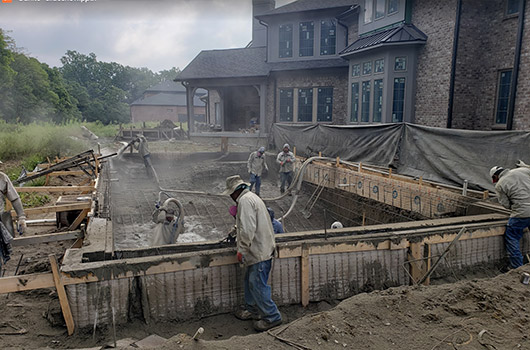 Concrete Pool Process Gunite Shell Shoot