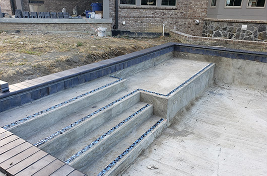 Concrete Pool Process Tile Installation