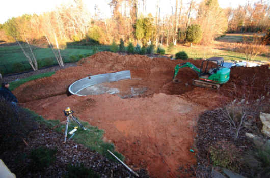 Vinyl Liner Process Setting pool walls